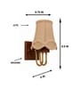 Wooden Gold Wall Lamp with Vintage Beige Jute  Shade