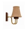 Wooden Gold Wall Lamp with Vintage Beige Jute  Shade