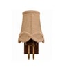 Wooden Gold Wall Lamp with Vintage Beige Jute  Shade