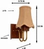 Wooden Gold Wall Lamp with Vintage Beige Jute  Shade