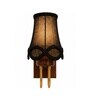 Wooden Gold Wall Lamp with Vintage Black cotton Shade
