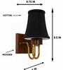 Wooden Gold Wall Lamp with Vintage Black cotton Shade