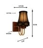 Wooden Gold Wall Lamp with Vintage Black cotton Shade