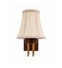 Wooden Gold Wall Lamp with Vintage off-white cotton Shade