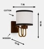 Wooden Gold Wall Lamp with White & Black  cotton shade