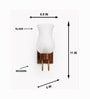Wooden Gold Wall Lamp with White Crinkle Glass