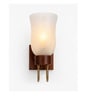Wooden Gold Wall Lamp with White Frosted Glass