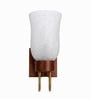 Wooden Gold Wall Lamp with White Frosted Glass