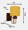 Wooden Gold Wall Lamp with Yellow Jute shade