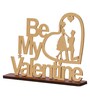 Wooden Golden Be My Valentine Couple Showpiece Valentine Gift