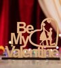 Wooden Golden Be My Valentine Couple Showpiece Valentine Gift