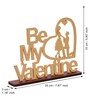 Wooden Golden Be My Valentine Couple Showpiece Valentine Gift