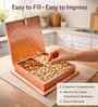 4-Section Wooden Handcrafted Dry Fruit Box (Embossed 8"X8")