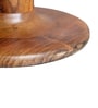 Wooden Handcrafted Natural Teak Floor Lamp with Loose Weave Texture Off White Fabric Lampshade
