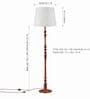 Wooden Handcrafted Natural Teak Floor Lamp with Off White Fabric Lampshade
