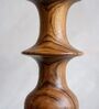 Wooden Handcrafted Natural Teak Floor Lamp with Off White Fabric Lampshade