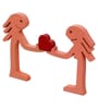 Wooden Handcrafted Couple Showpiece Holding Heart