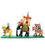 Wooden Handicraft Royal Maharaja Procession Decorative Showpiece-10 cm  (Wood, Multicolor)