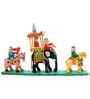 Wooden Handicraft Royal Maharaja Procession Decorative Showpiece-10 cm  (Wood, Multicolor)