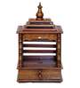 Wooden Handpainted Copper Finish Mandir