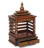 Wooden Handpainted Copper Finish Mandir
