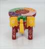 Red Wooden Handpainted Decorative Elephant Stool