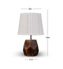 Wooden Hexa Lamp with Pleeted Cotton White Shade