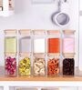WOODEN LID JAR SQUARE 220ML 12PCS SET