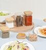 WOODEN LID JAR SQUARE 220ML 12PCS SET