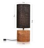 Wooden Log Table Lamp With Black Jute Shade