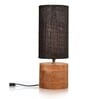 Wooden Log Table Lamp With Black Jute Shade