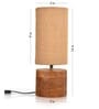Wooden Log Table Lamp With Brown Jute Shade
