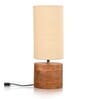 Wooden Log Table Lamp With White Jute Shade
