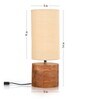 Wooden Log Table Lamp With White Jute Shade