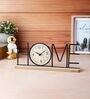 Black Wooden Metal Home Letter Clock
