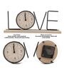 Black Wooden Metal Love Letter Clock