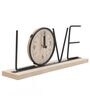 Black Wooden Metal Love Letter Clock