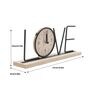 Black Wooden Metal Love Letter Clock