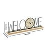 Black Wooden Metal Welcome Letter Table Clock
