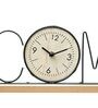 Black Wooden Metal Welcome Letter Table Clock