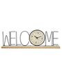 Black Wooden Metal Welcome Letter Table Clock