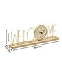 Gold Wooden Metal Letter Table Clock Welcome