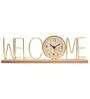 Gold Wooden Metal Letter Table Clock Welcome
