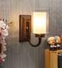 Inverted Metal Wall Mounted Uplight Sconce (Brown)