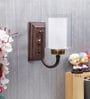 Inverted Metal Wall Mounted Uplight Sconce (Brown)