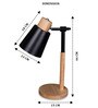 Wooden-Metalic Black Study Desk Lamp
