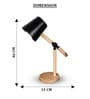 Wooden-Metalic Black Study Desk Lamp
