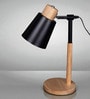 Wooden-Metalic Black Study Desk Lamp