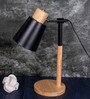 Wooden-Metalic Black Study Desk Lamp