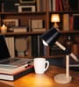 Wooden-Metalic Black Study Desk Lamp